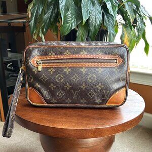 LOUIS VUITTON Monogram Marly Dragonne GM Clutch Wristlet Bag